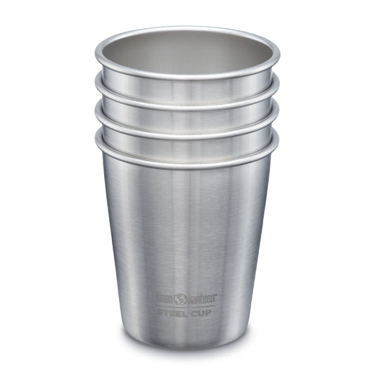 Klean Kanteen 4 Pack 10 Oz Steel Cups Brushed Steel