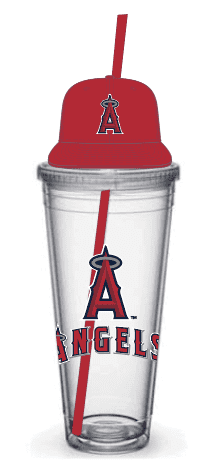 MLB LOS ANGELES ANGELS HELMET STRAW TUMBLER
