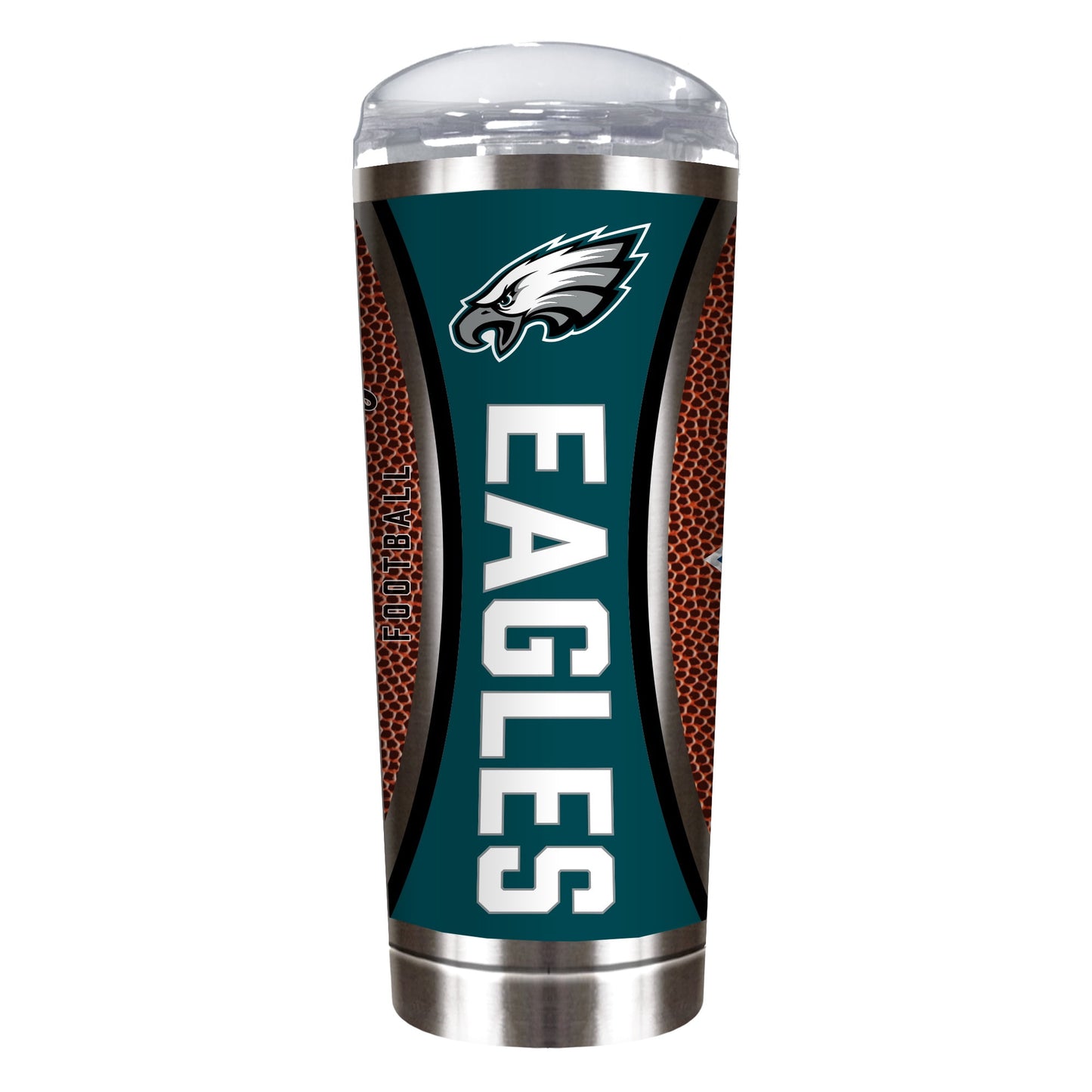 Philadelphia Eagles 18 ounce vacuum insulated stainless steel team tumbler with Gameball graphic wrap