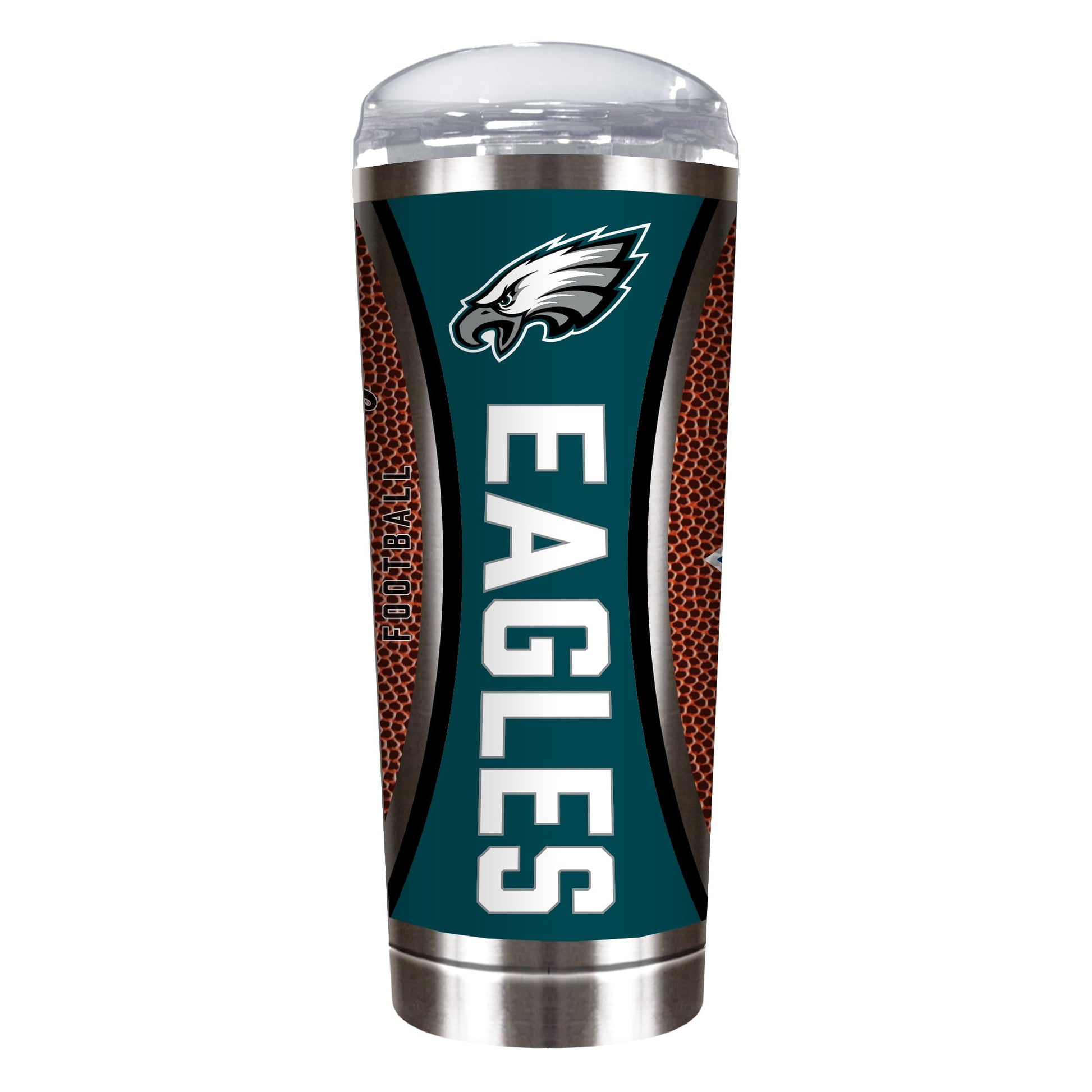 Philadelphia Eagles 18 ounce vacuum insulated stainless steel team tumbler with Gameball graphic wrap