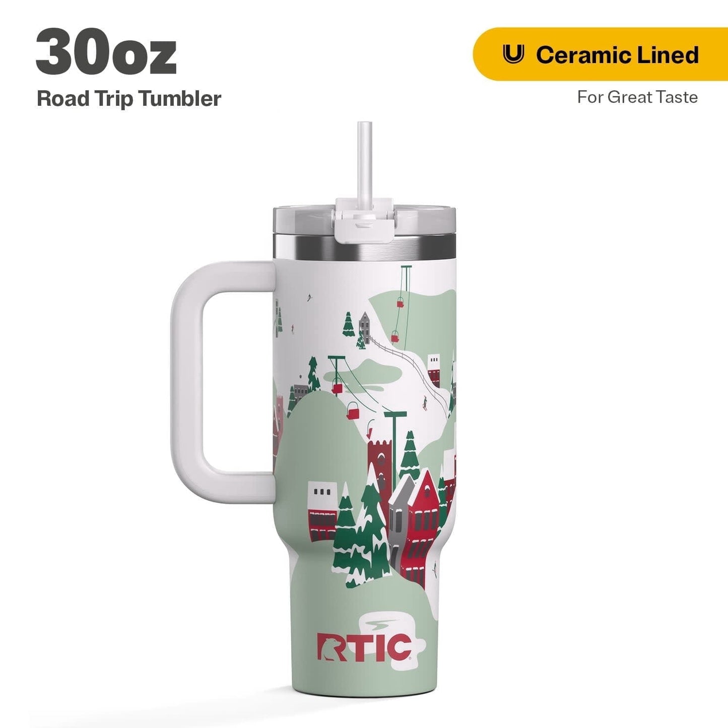 RTIC 30 oz Ceramic Lined Road Trip Tumbler - Lighted Tumbler