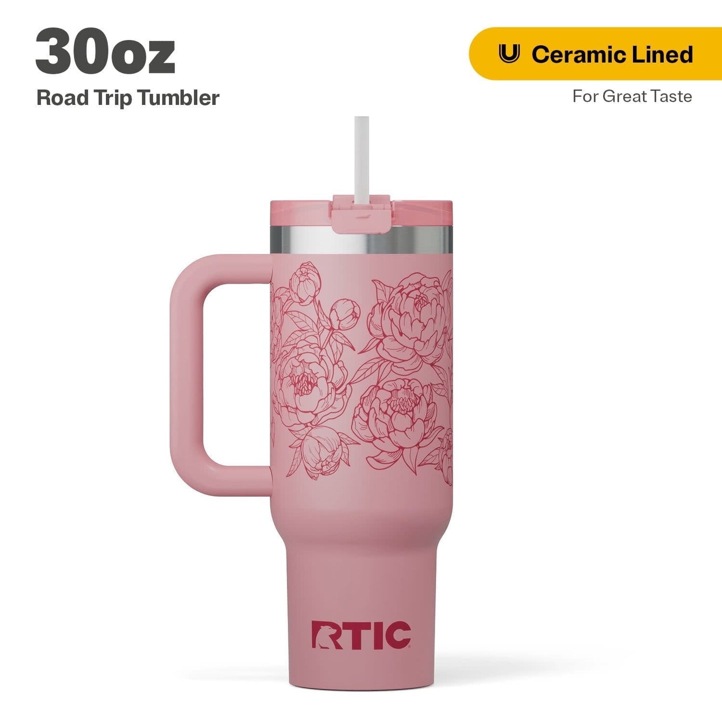 RTIC 30 oz Ceramic Lined Road Trip Tumbler - Lighted Tumbler