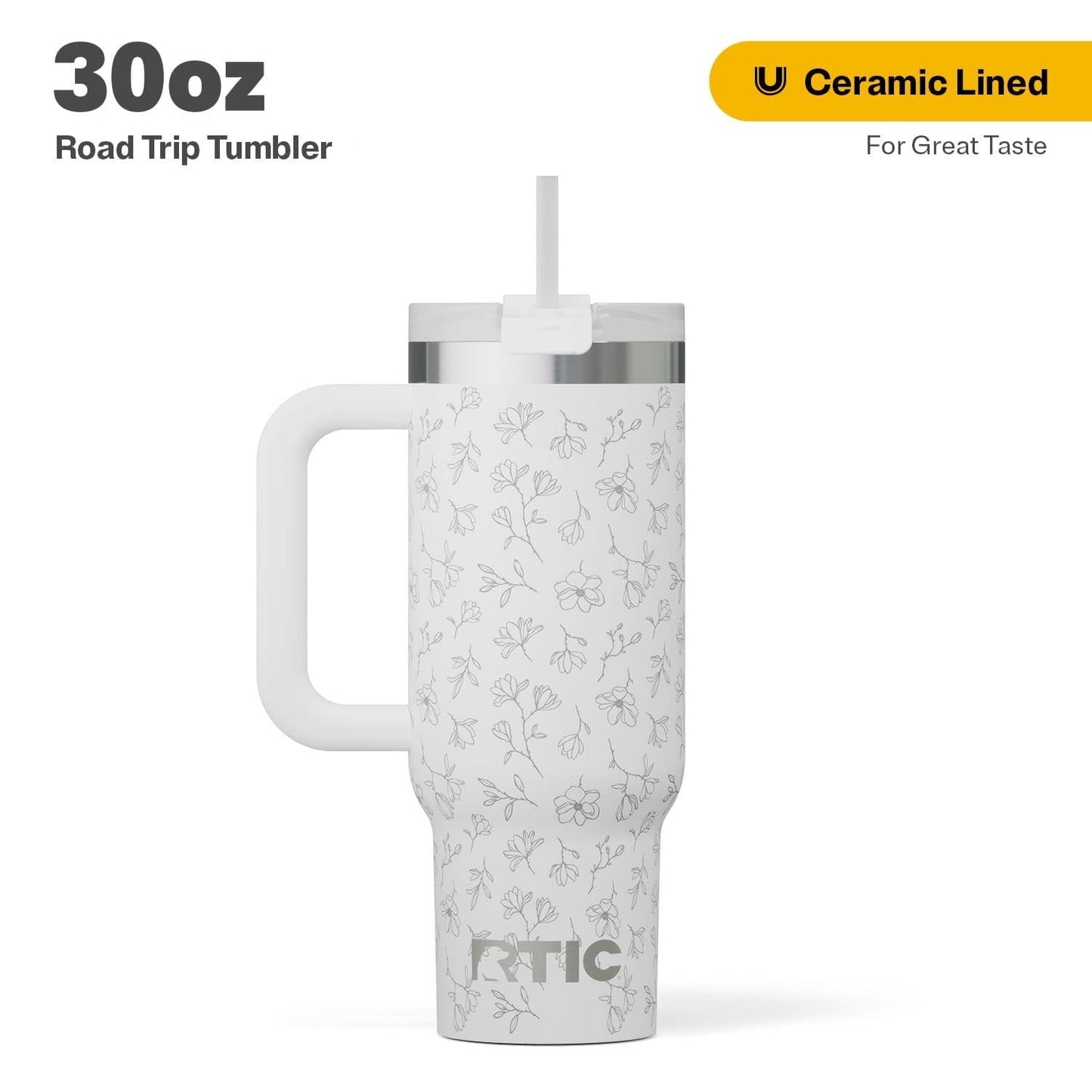 RTIC 30 oz Ceramic Lined Road Trip Tumbler - Lighted Tumbler