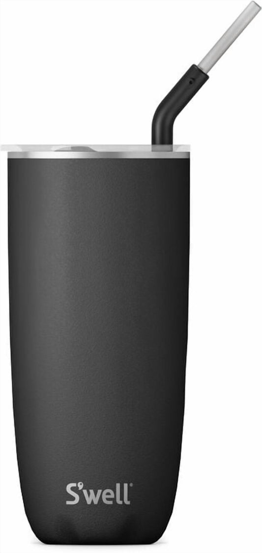 S'well 24 oz Onyx Black Stainless Tumbler with Straw