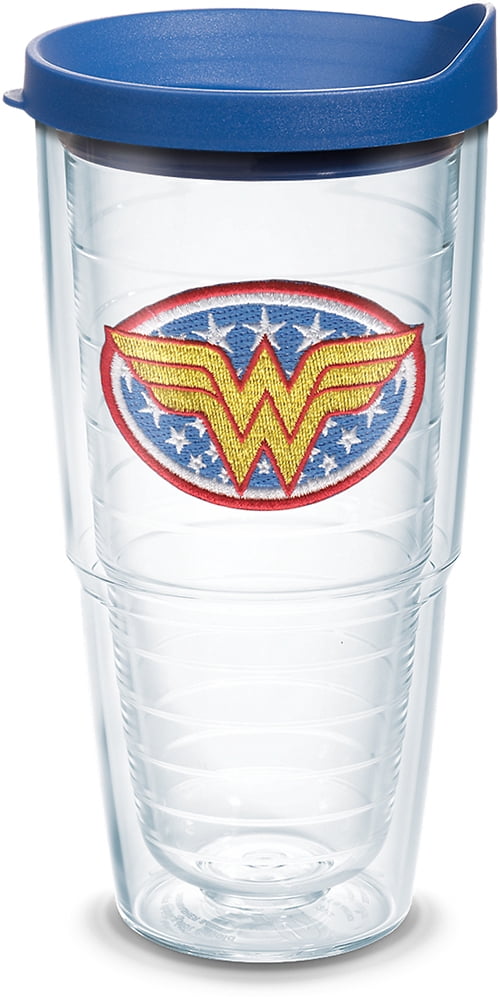 Tervis DC Comics Wonder Woman Emblem Made in USA Double Walled  Insulated Tumbler Travel Cup Keeps Drinks Cold & Hot, 24oz, Blue Lid