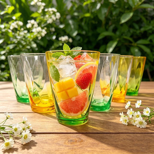 WowProLiv 13oz Premium Acrylic Stackable Drinking Tumblers, Top-Rack Dishwasher Safe, Shatterproof & BPA-Free Kid Cups,Water/Juice Glasses for Milk, Juice, Ice Tea, Agua Fresca, Lemonade.