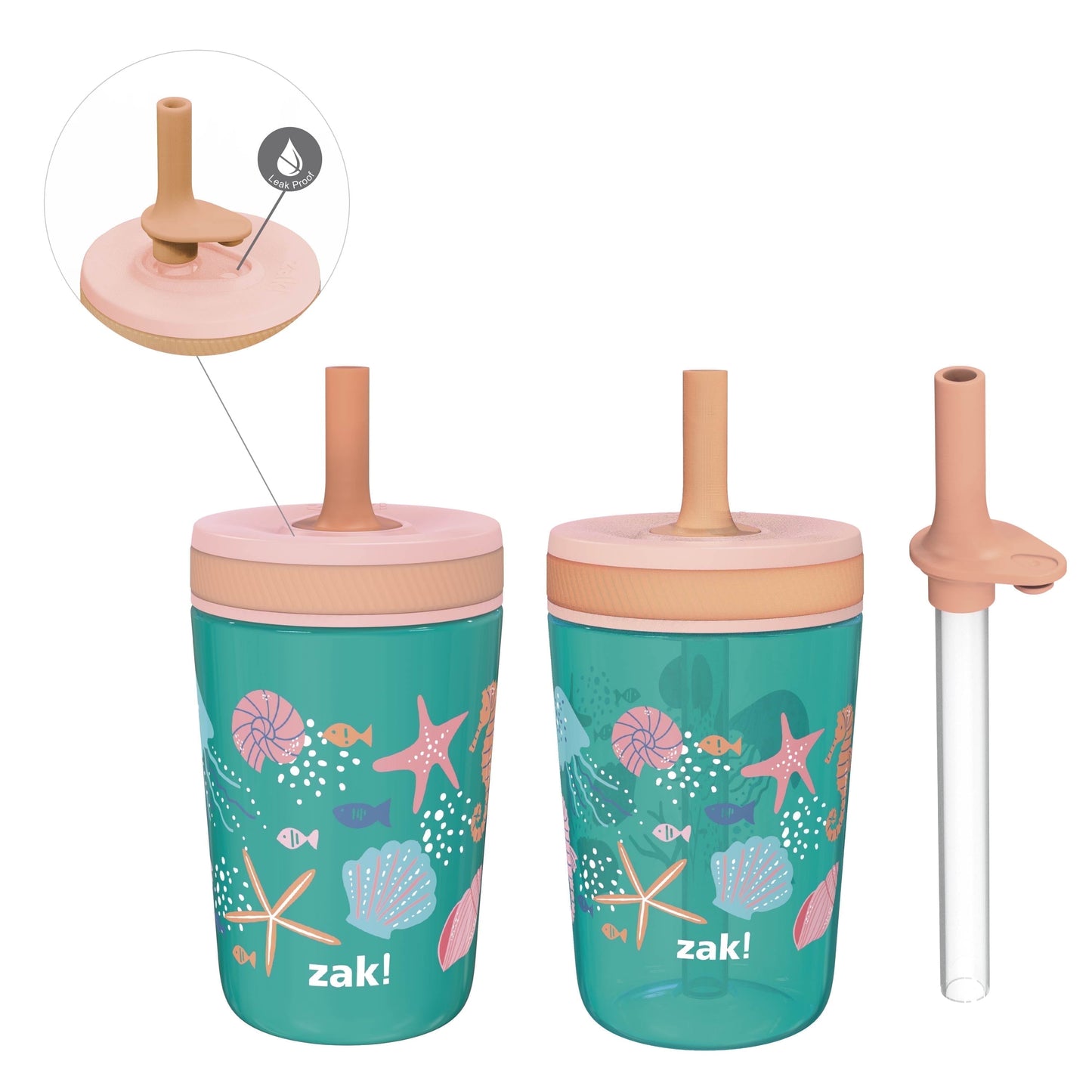 Zak Designs 12oz and 15oz Kelso Straw Tumbler Set - Lighted Tumbler