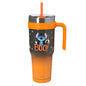 Zak Designs 40oz Stitch Halloween Straw Handle Tumbler, Double Wall Vacuum Insulated Stainless Steel Waverly Tumbler with Durable Plastic Straw, Travel Straw Tumbler with Handle, Ombre