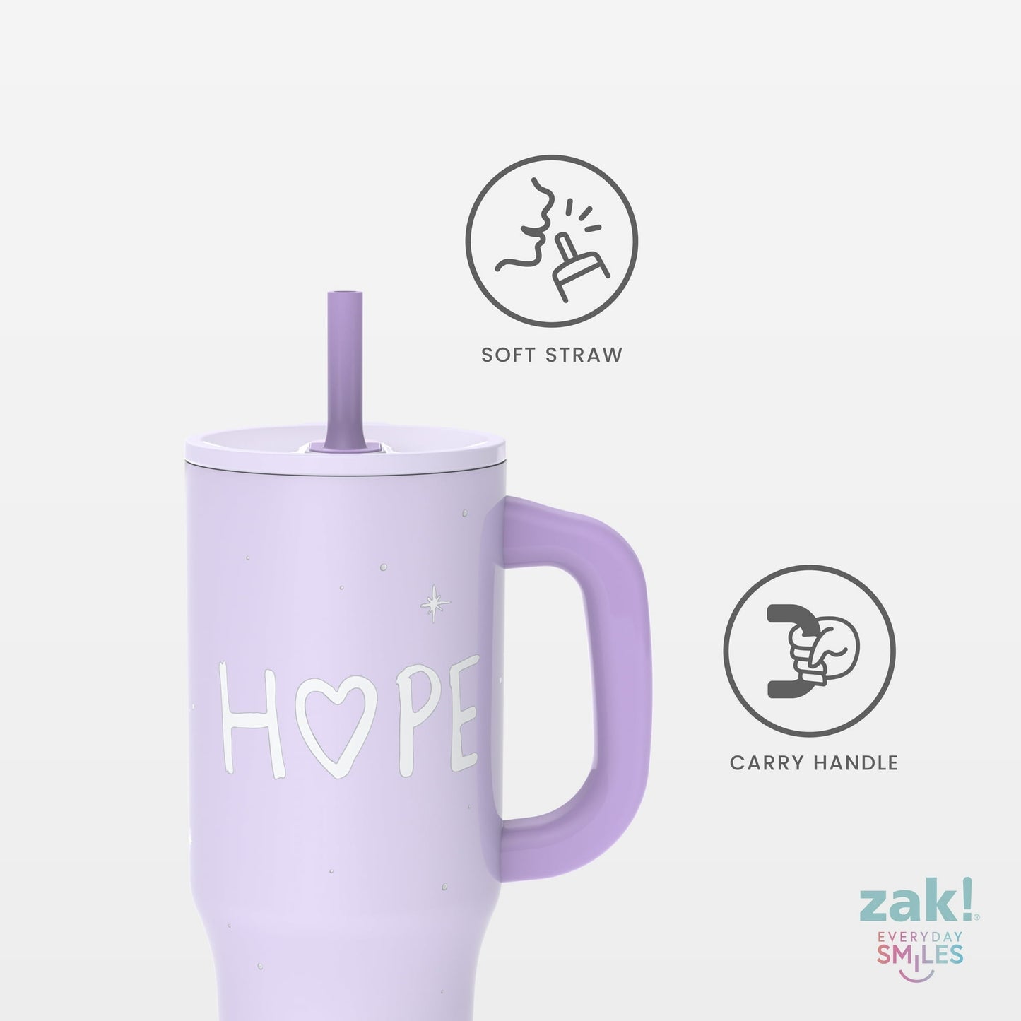 Zak Designs 40oz Stainless Steel Sutton Straw Tumbler Benefiting St. Jude Pink Ombre