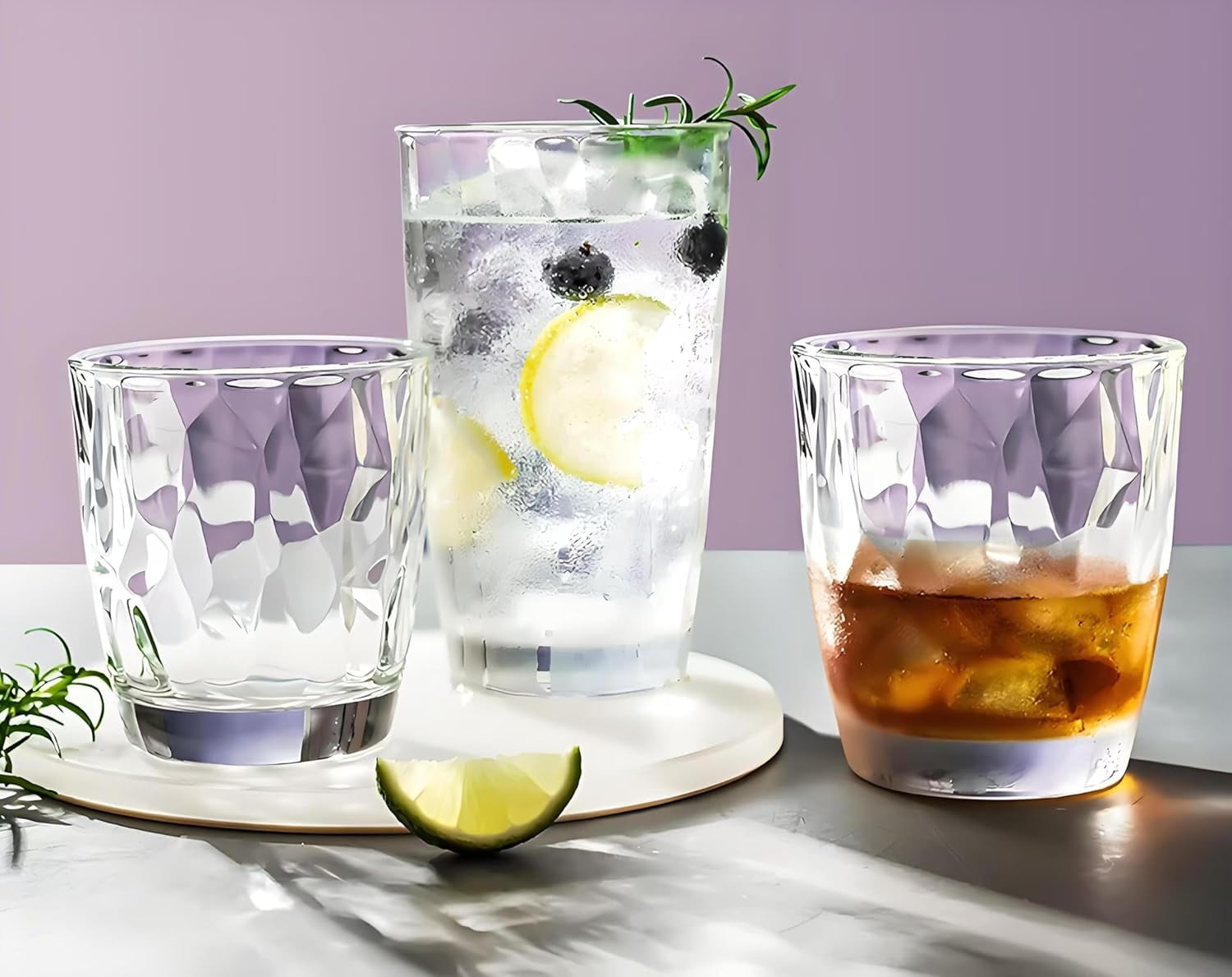 10 Oz Premium Unbreakable Drinking Glasses Dishwasher Safe BPA Free Acrylic Tumblers (Clear)