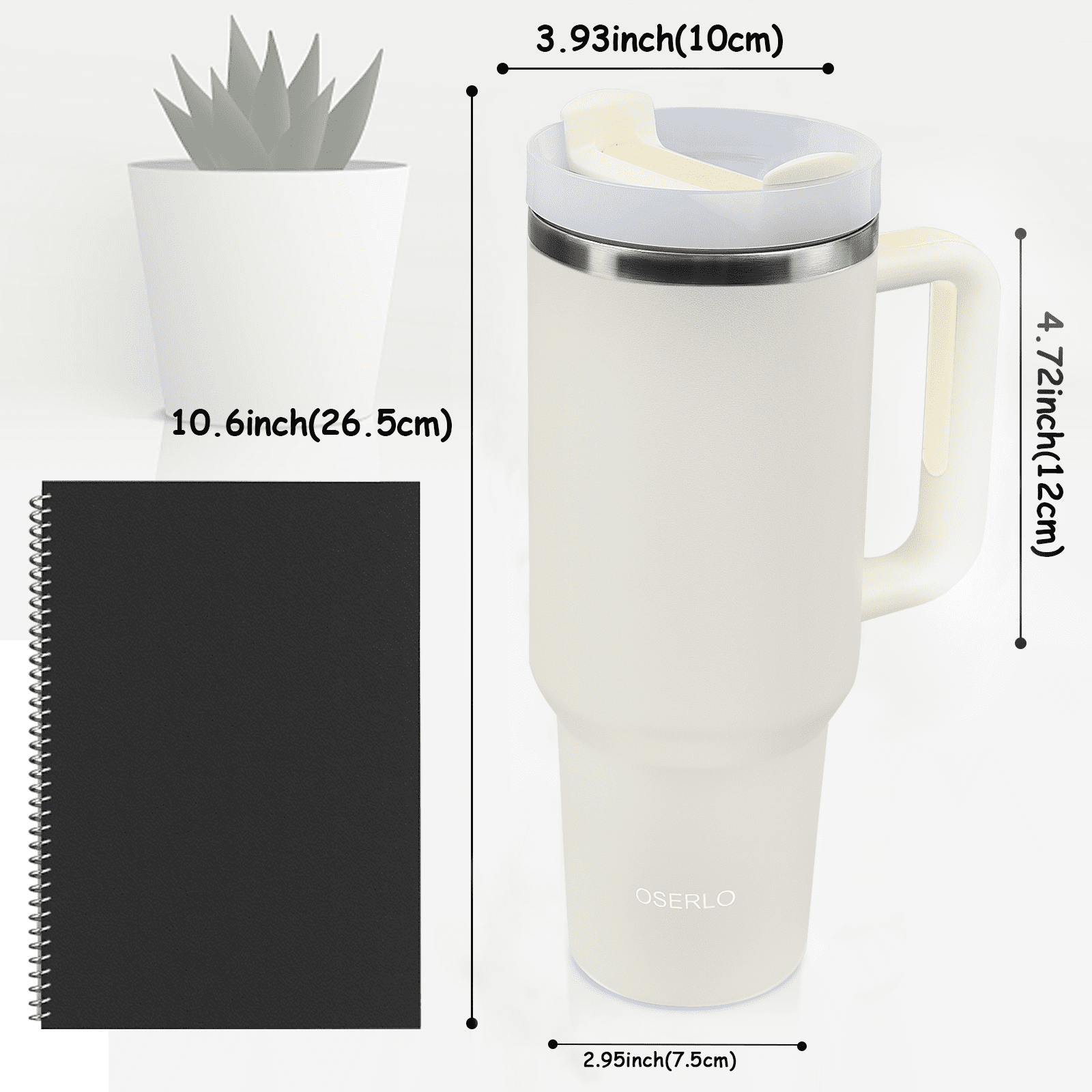 Oserlo 40 oz Travel Cup with Lid and Straw, 304 Stainless Steel Tumbler for Hot and Cold Beverages, Coffee Mug, Reusable Vacuum Cl