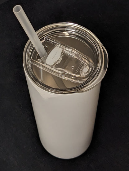 Sublimation Tumblers Blanks 20 oz with Plastic Straw, Heat Press Tumblers, Skinny Tapered Drinkware, Gift for Makers, 4 pcs
