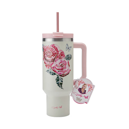 Dolly Parton 40 oz Stainless Steel Tumbler with Handle Pink Jewel