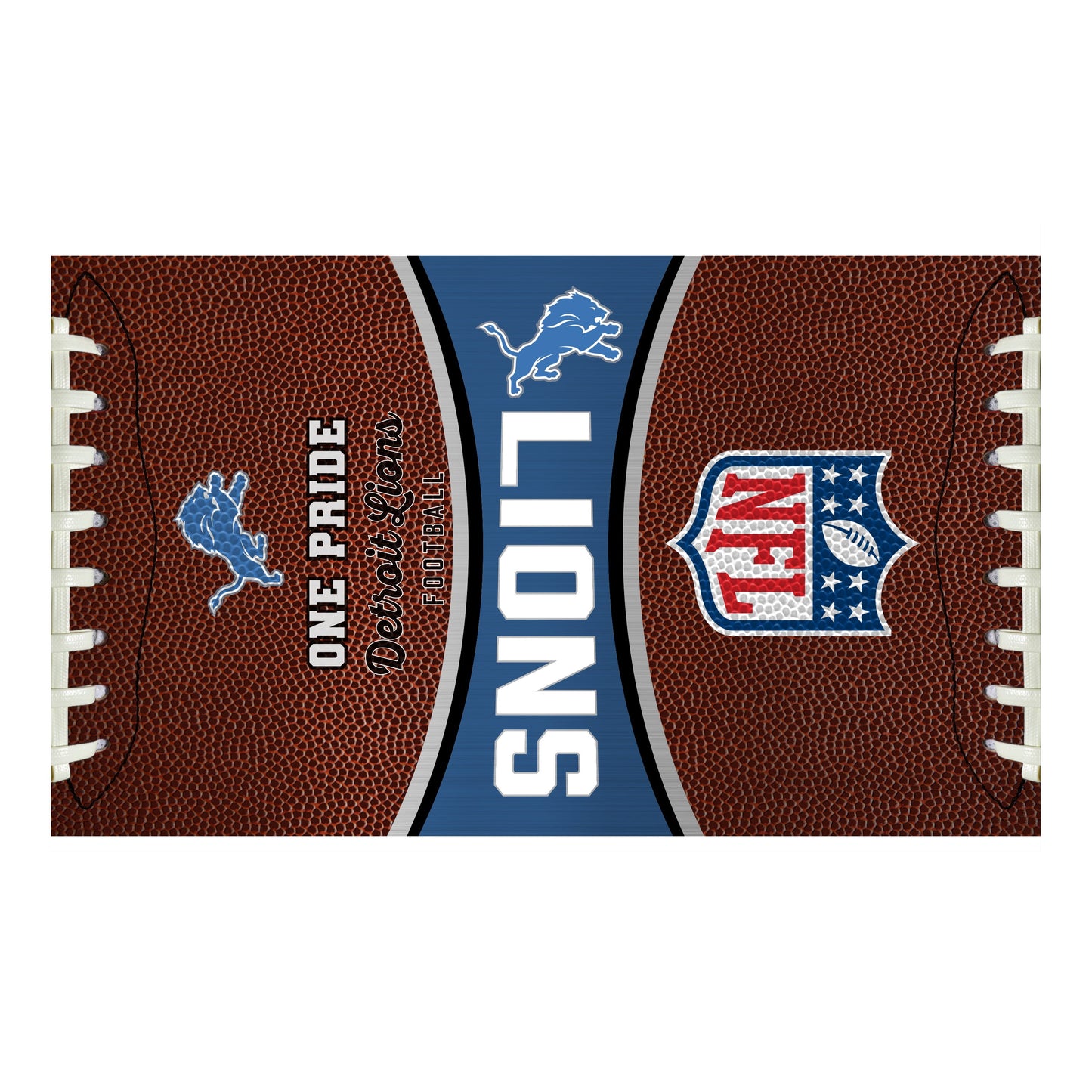 Detroit Lions 32 ounce vacuum insulated stainless steel tumbler with Gameball graphic
