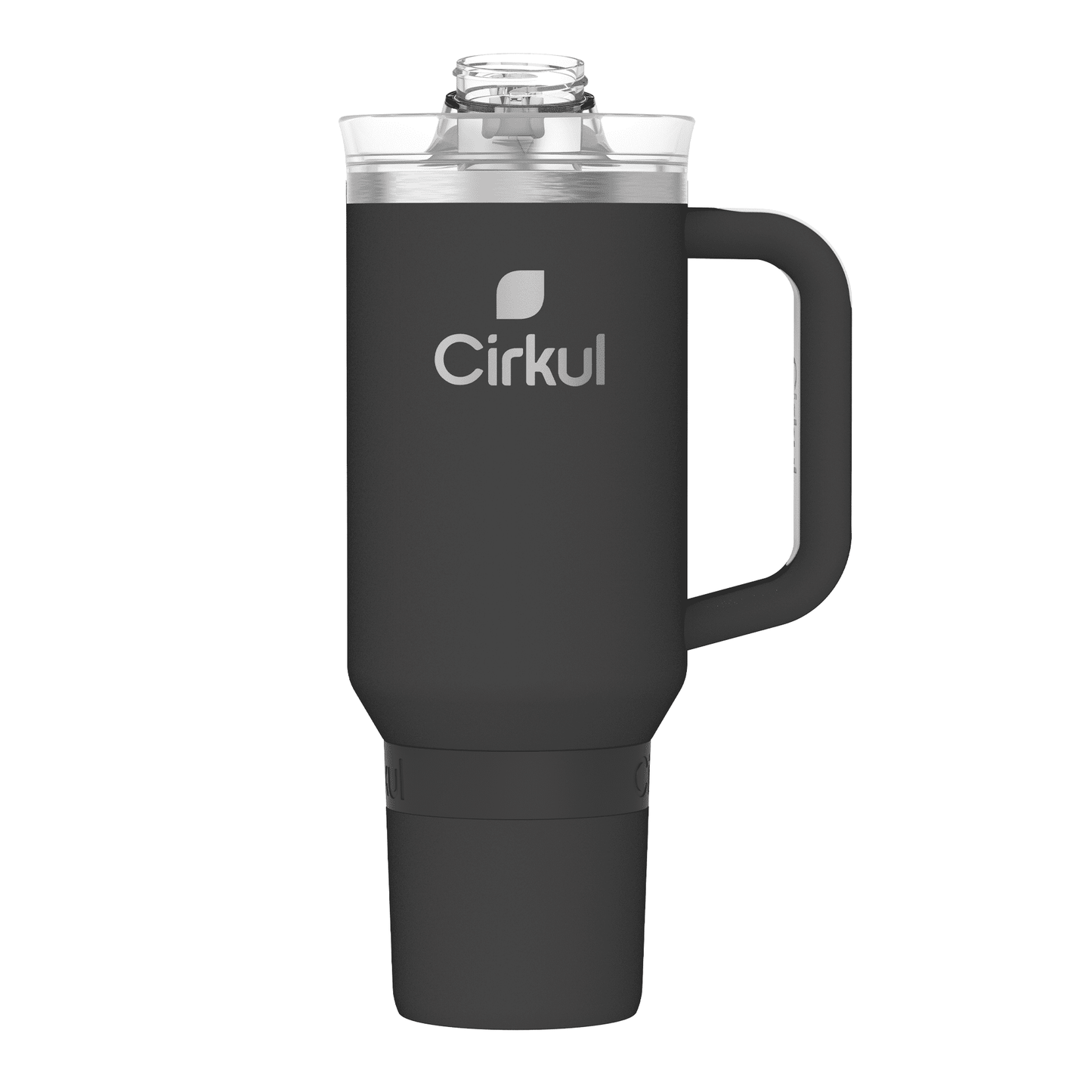 (3 pack) Cirkul 40oz All-Day StrawSip Double-Wall Insulated Stainless Steel Tumbler with Handle, Carbon (Black)