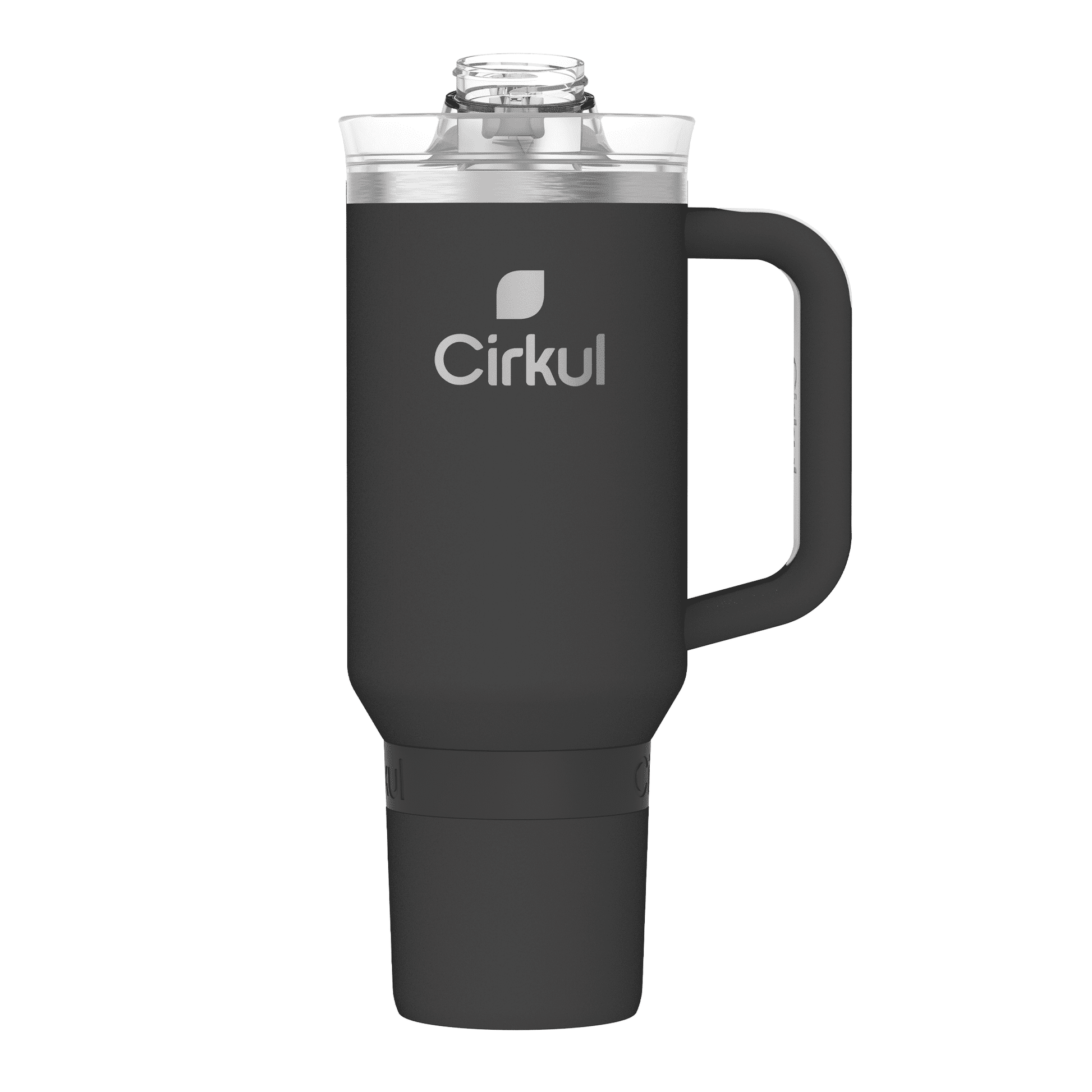 (3 pack) Cirkul 40oz All-Day StrawSip Double-Wall Insulated Stainless Steel Tumbler with Handle, Carbon (Black)
