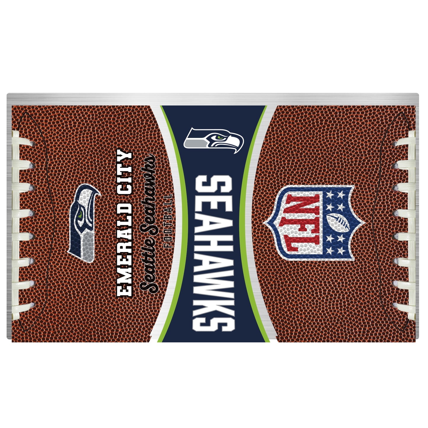 Seattle Seahawks 18 ounce vacuum insulated stainless steel team tumbler with Gameball graphic wrap