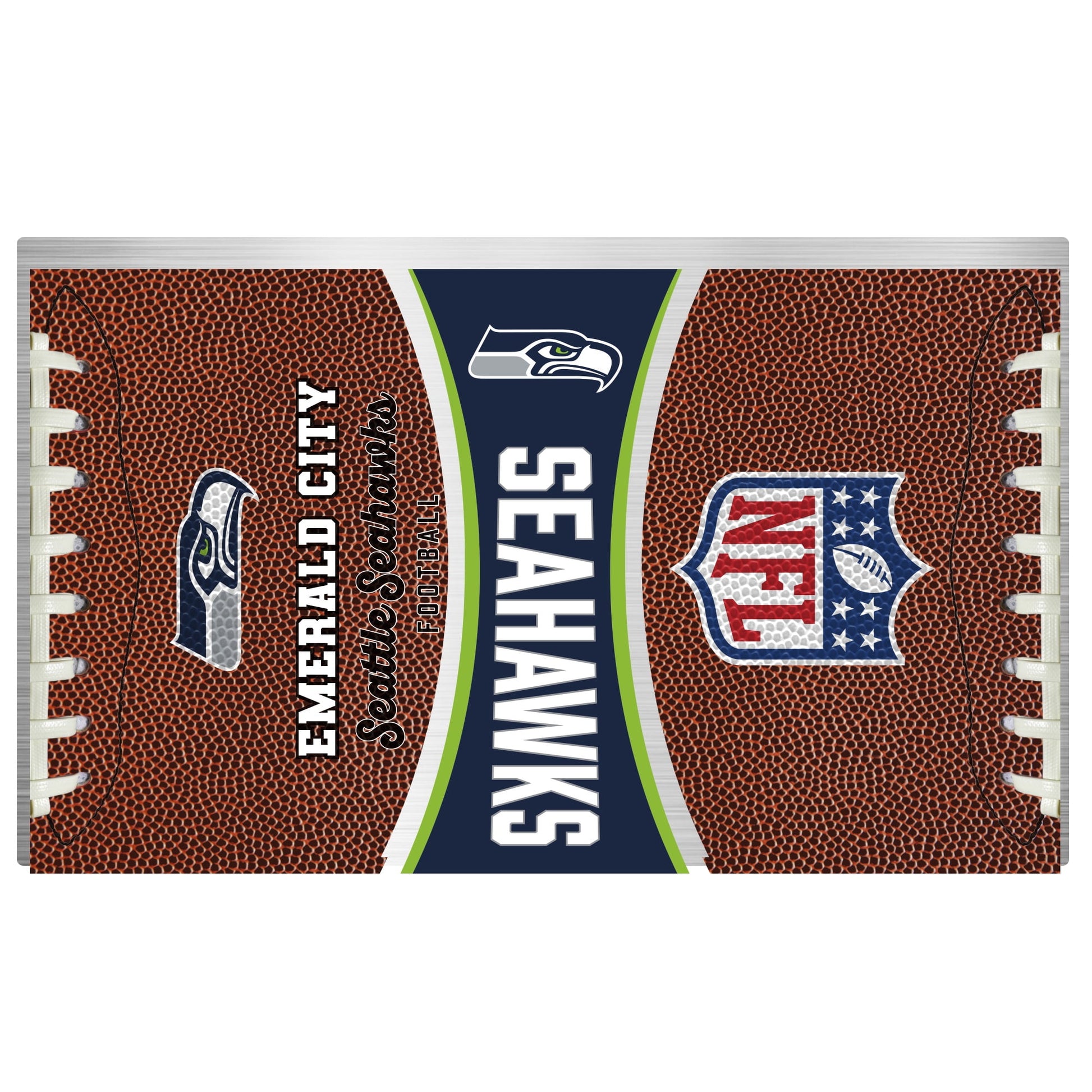 Seattle Seahawks 18 ounce vacuum insulated stainless steel team tumbler with Gameball graphic wrap