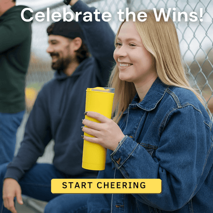 Loud Cup 23 oz Tumbler + Stadium Horn with Slide-Close Lid (Jet Black) - Double-WallCup Reusable Water Bottle Coffee Travel Mug - Worlds Loudest Cup for Game Day