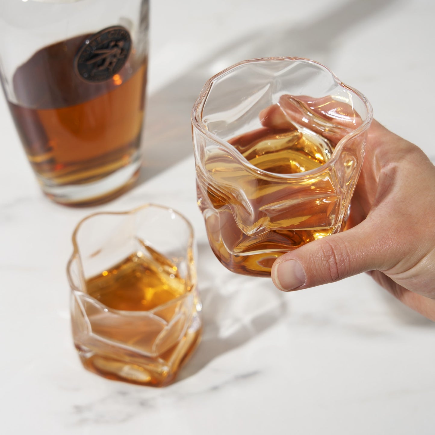 Viski Molten Tumblers, Bourbon, Whiskey Glasses, Mens Gifts, 9.5oz Set of 2