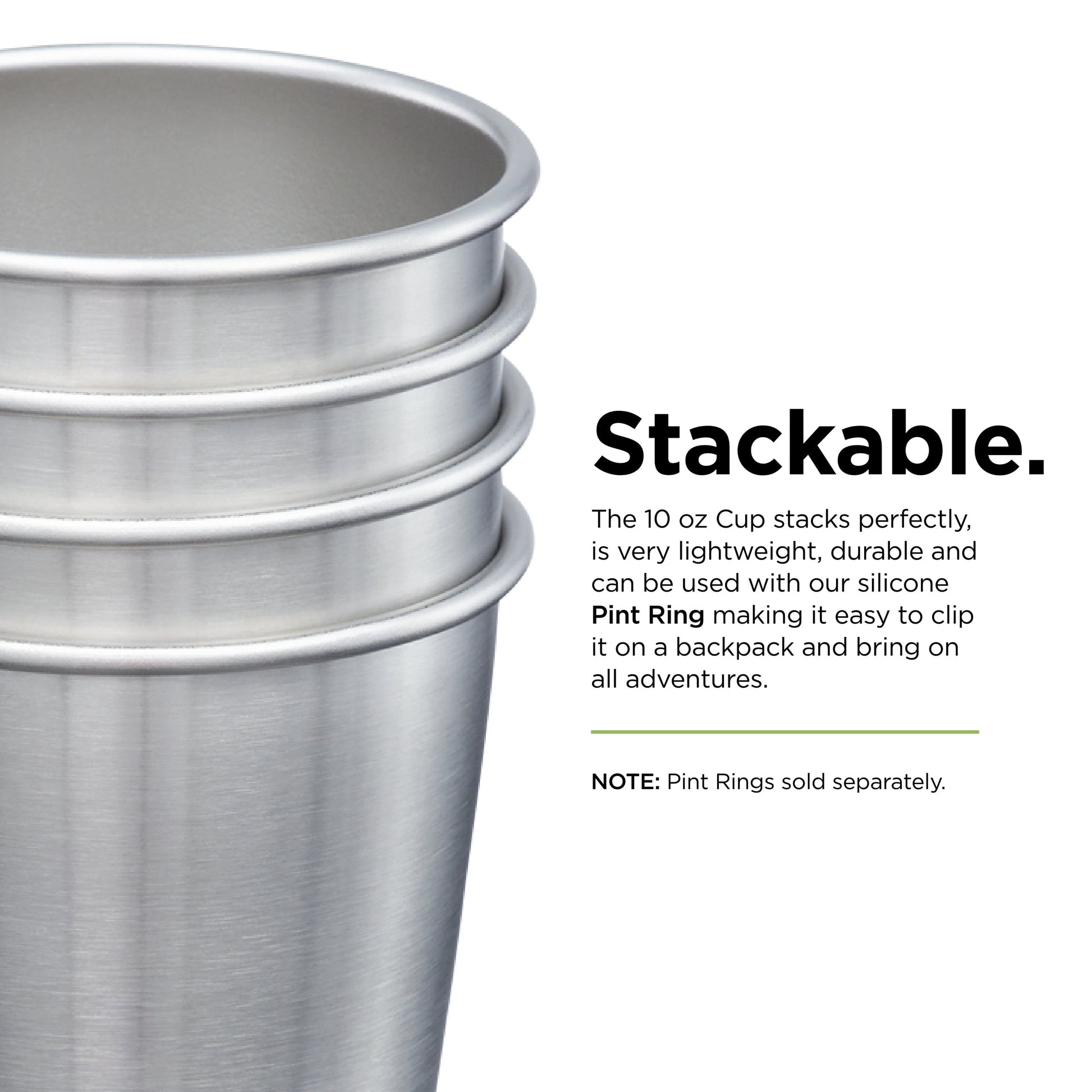 Klean Kanteen 4 Pack 10 Oz Steel Cups Brushed Steel