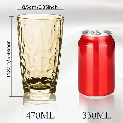 SOFTGAS 16 oz Plastic Tumblers Drinking Glasses, Clear Acrylic Drinking Cups Wine Glasses Beverage Cups Tumbler for Poolside Party, Outdoor&Indoor, Stackable, Easy to Clean, Large Capacity 4 Pcs