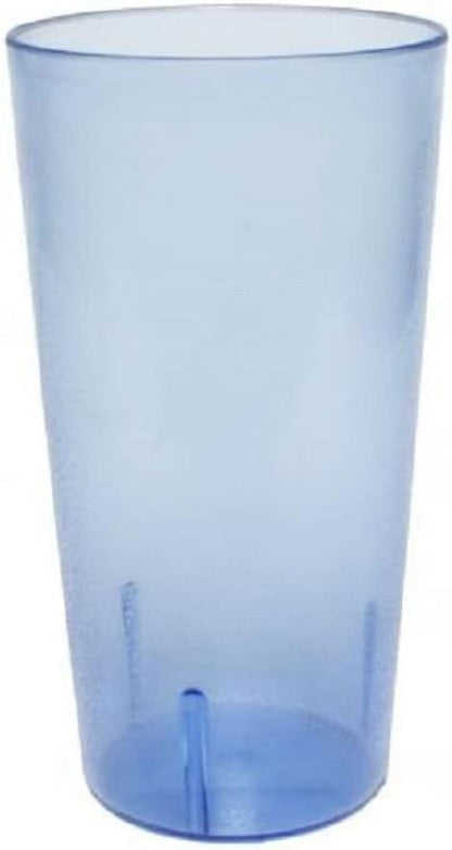 TrueCraftware-Set of 12 Tall Pebbled Tumbler/Drinking Cups 32-Ounce Blue Color- Reusable Premium Water Iced Tea Glasses Stackable Dishwasher Safe Break-Resistant for Home and Restaurants