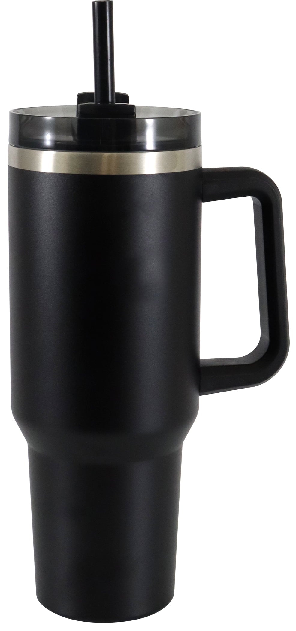 (3 pack) Mainstays 40 oz Stainless Steel Tumbler with Straw and Handle, Double Wall Insulated, Black