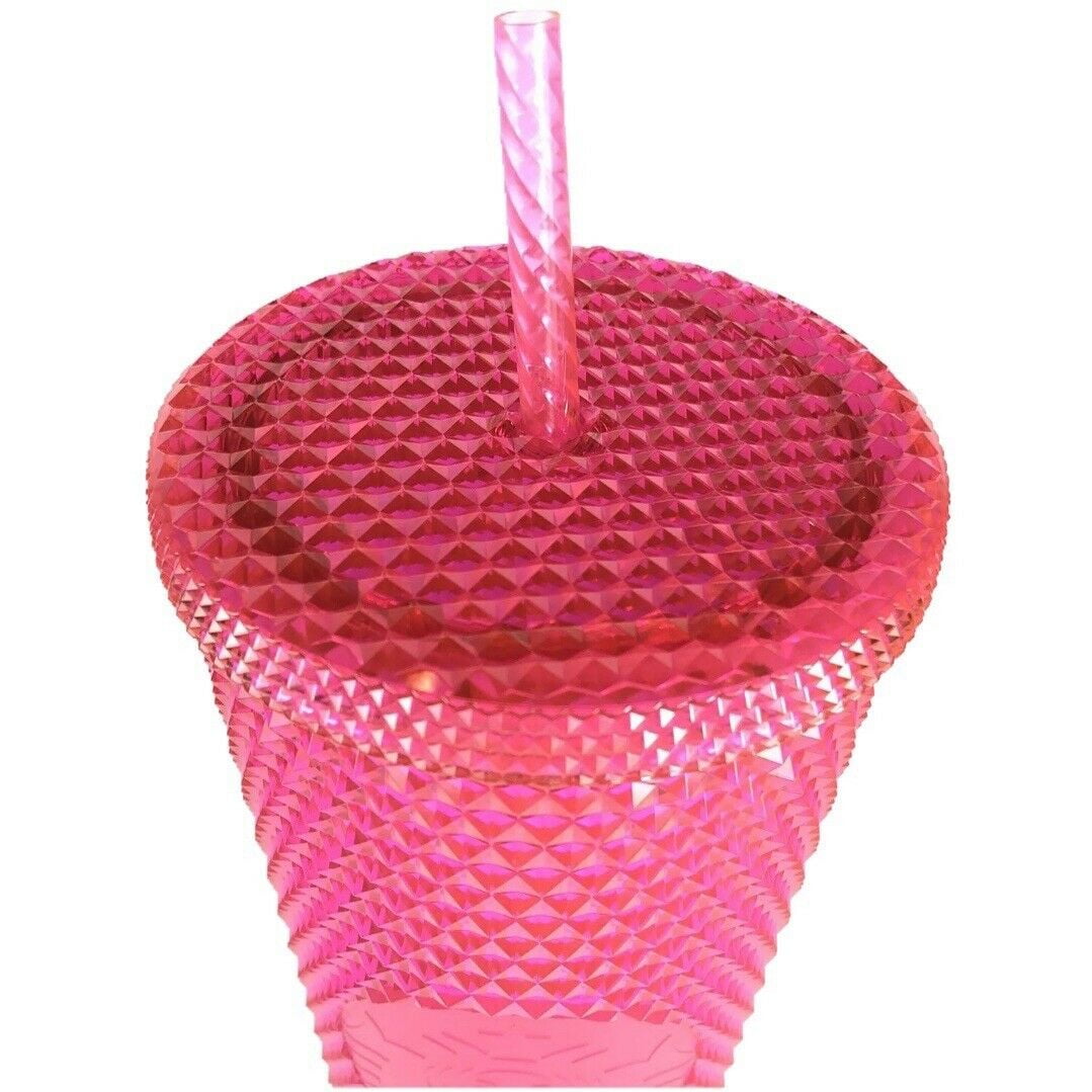 Starbucks 24 oz Pink Studded Iridescent Neon Pink Tumbler Glasses