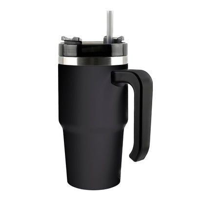 Outdoors Professional 20-Oz. Stainless Steel Double-Walled Insulated Tumbler with Straw (Black), OUTD6069