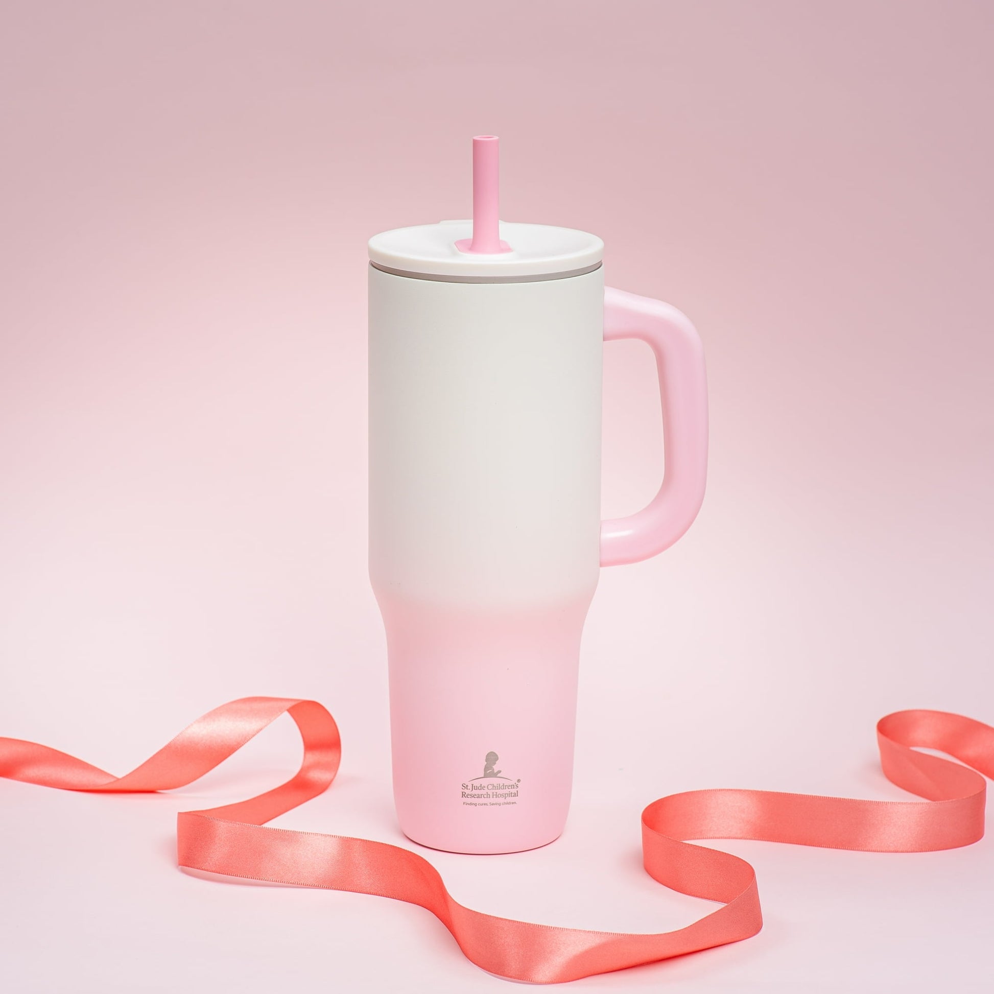 Zak Designs 40oz Stainless Steel Sutton Straw Tumbler Benefiting St. Jude Pink Ombre