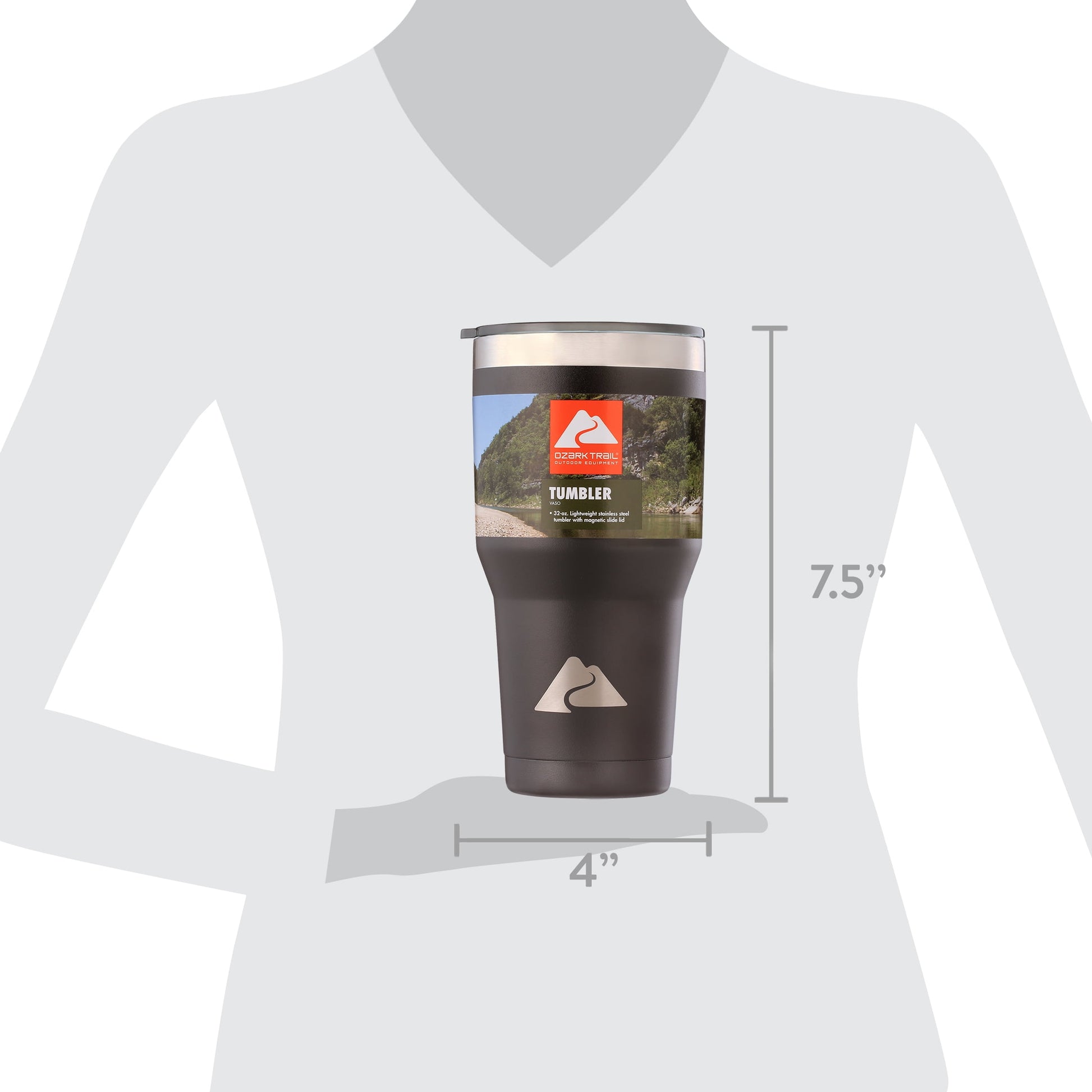 (6 pack) Ozark Trail 32 oz Stainless Steel Insulated Tumbler, Black