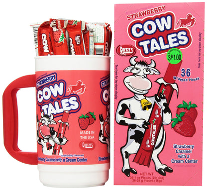 Goetze's Cow Tales Candy Tumbler, Strawberry Smoothie, 100 Count