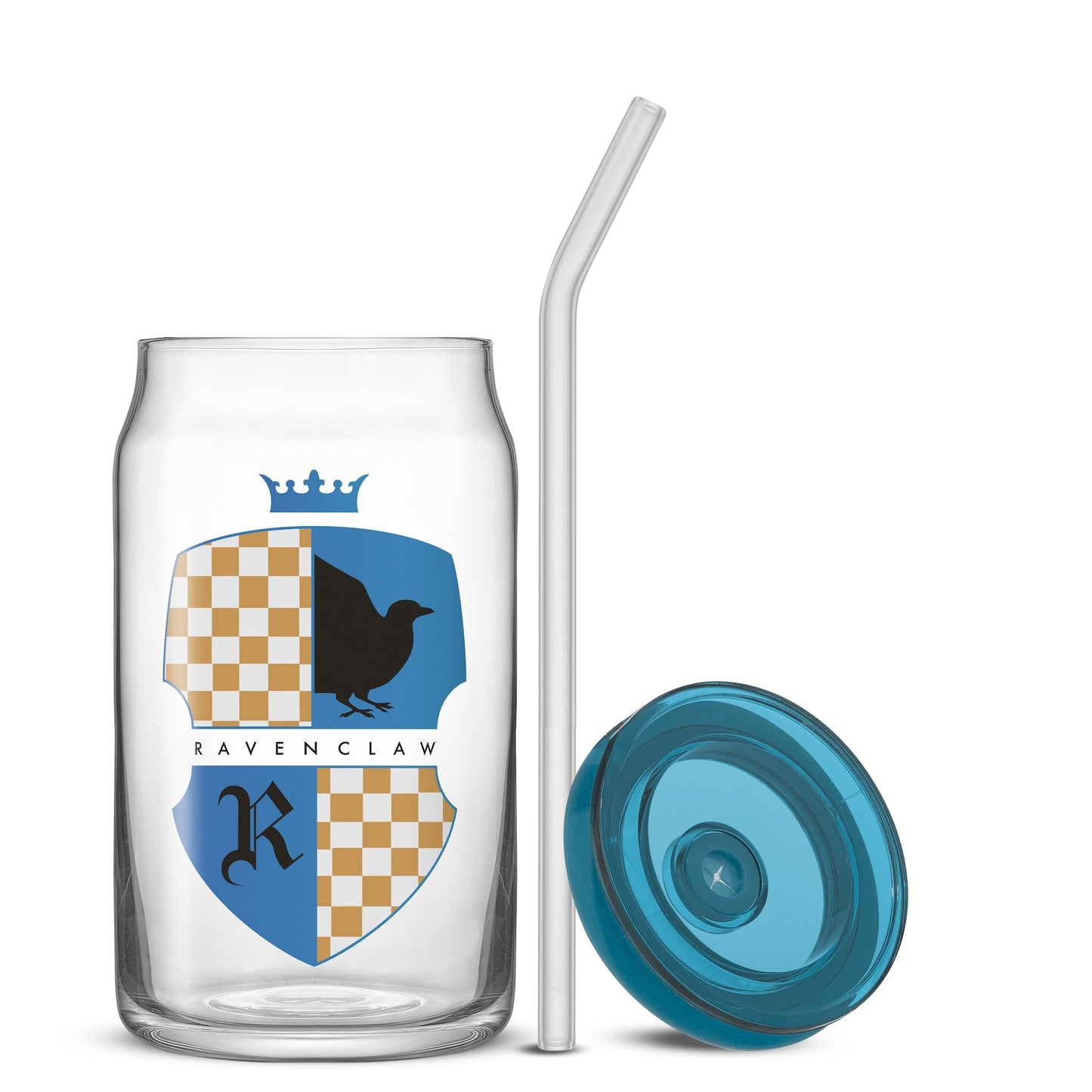 Harry Potter House Crests Tumbler Glasses with Lids, 16-Ounce, Set of 4