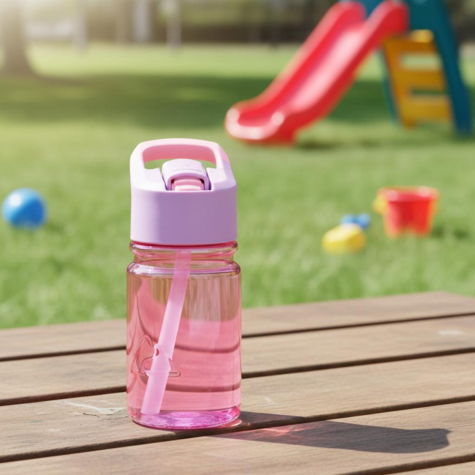 (3 pack) Ozark Trail 12 oz Tritan Plastic Flip-Top Water Bottle, Purple and Pink