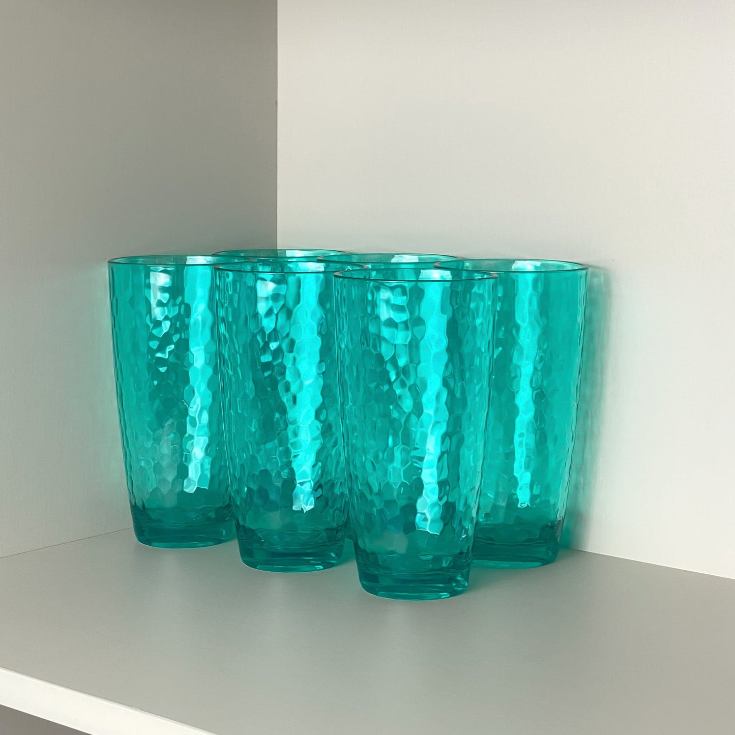 26-Ounce Large Acrylic Glasses Plastic Tumbler/Drinking Cups,Set of 6 Multi-Hammered Style,BPA Free