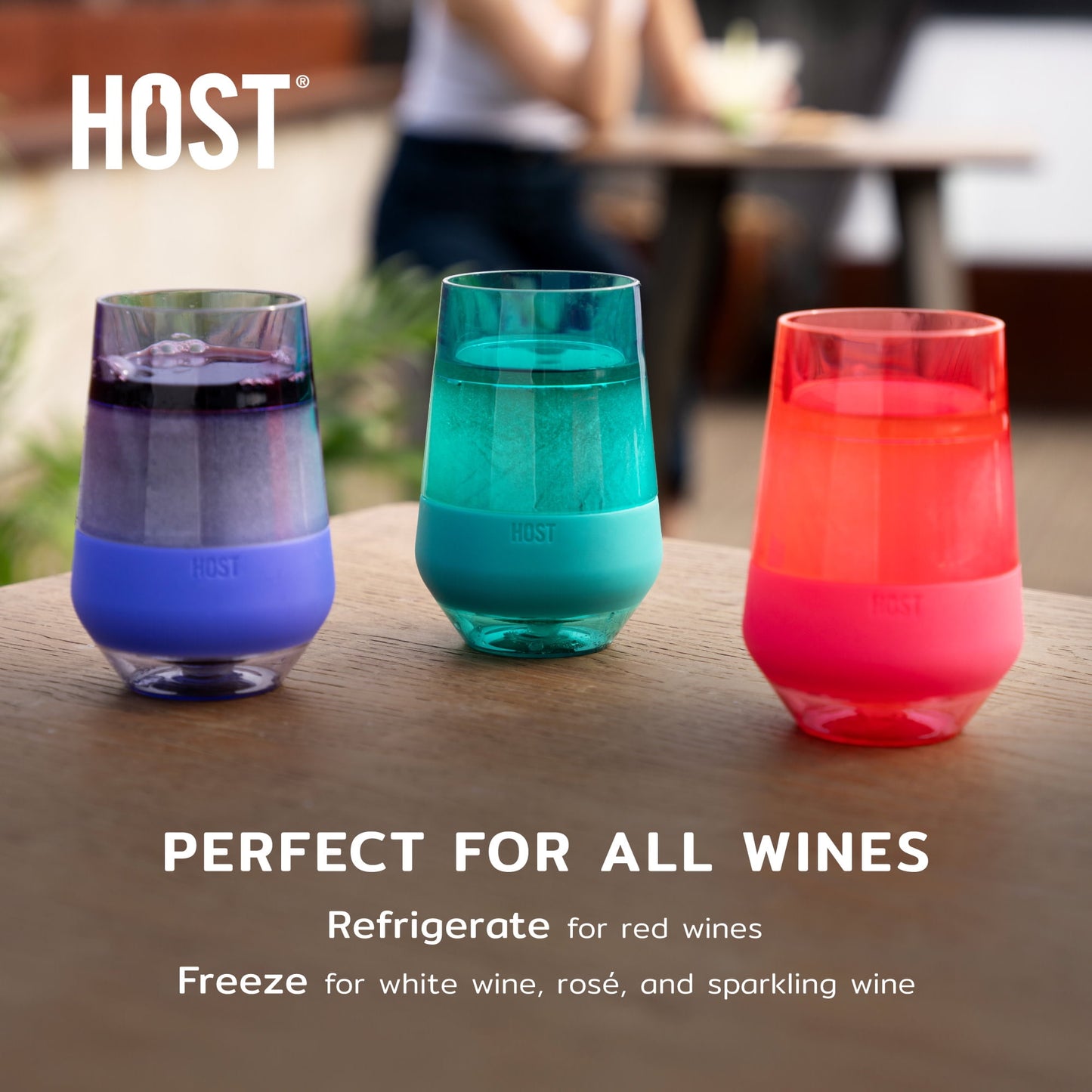 Host Freeze XL Cooling Cup, Double Wall Insulated Tumbler, 12oz, Set of 4