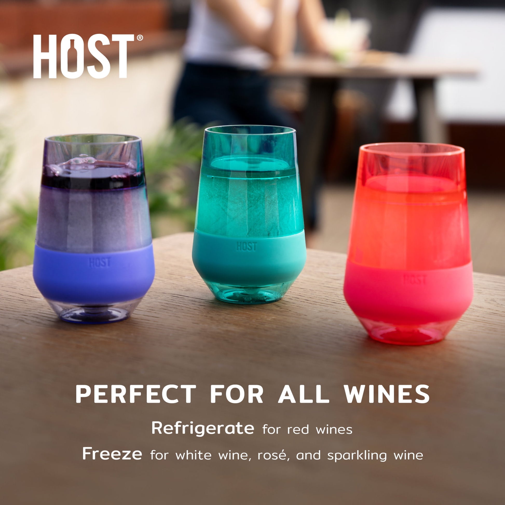 Host Freeze XL Cooling Cup, Double Wall Insulated Tumbler, 12oz, Set of 4