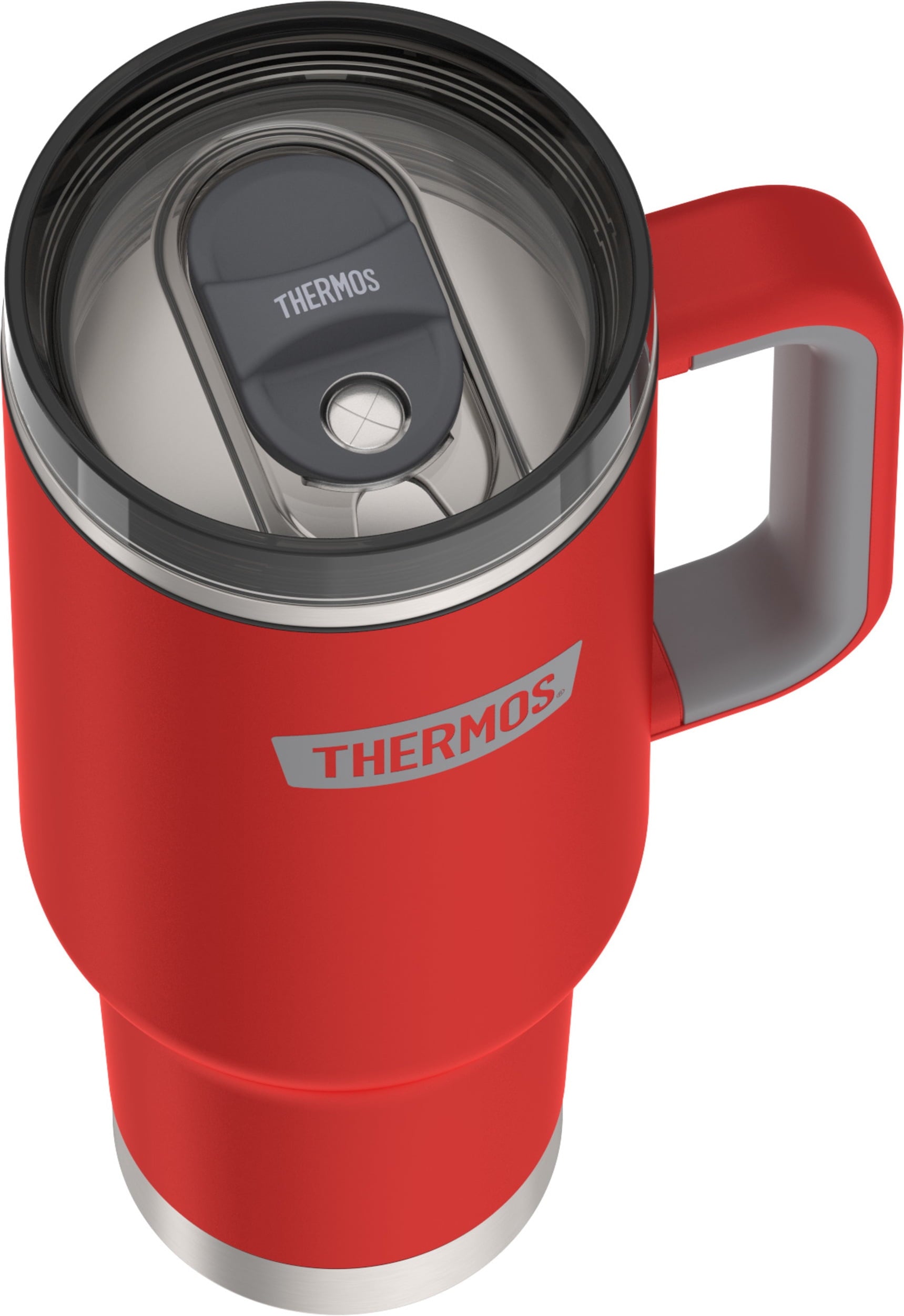 Thermos 40 oz Stainless Steel Cupholder Mug w/ Straw Crimson