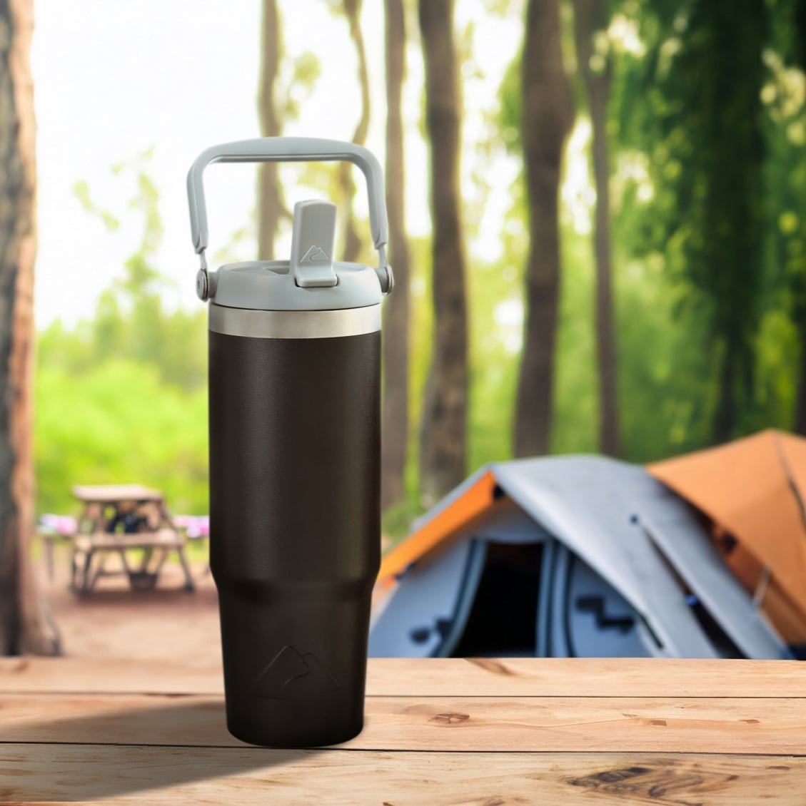 (3 pack) Ozark Trail 30 oz Stainless Steel Insulated Swivel Lid Tumbler, Black