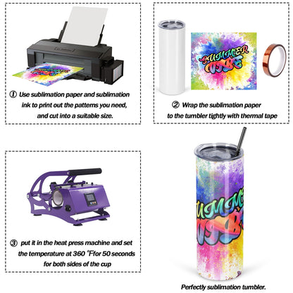 24 Pack, 20 oz Skinny sublimation Tumblers,  Insulated, Stainless Steel, Individually Boxed