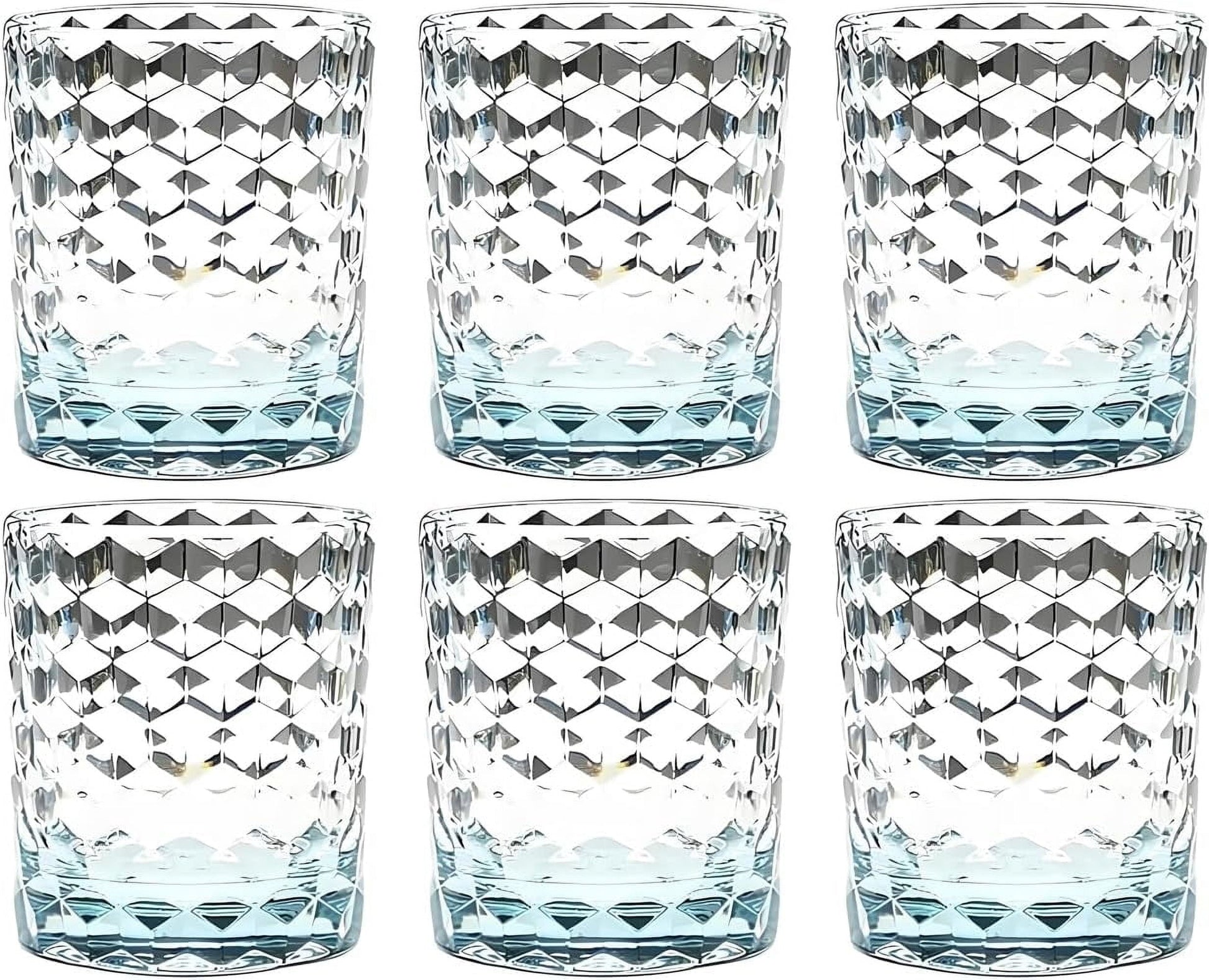8 Oz 6-Piece Unbreakable Drinking Glasses Tritan Plastic Tumblers Dishwasher Safe BPA Free Small Acrylic Juice Glasses for Kids Plastic Water Glasses (8 Oz 6 Pieces Light Blue)