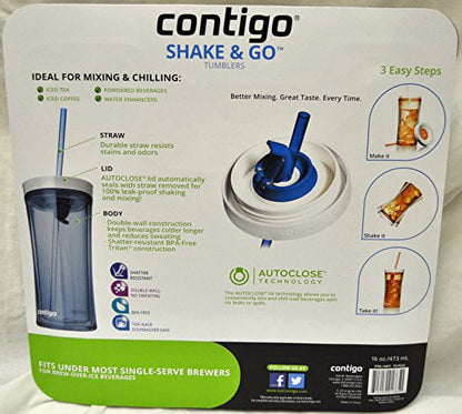 Contigo Shake & Go Plastic Tumblers - Set of 3 (Lavender Orange & Clear)