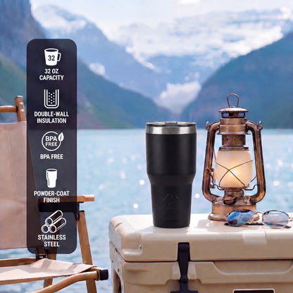 (6 pack) Ozark Trail 32 oz Stainless Steel Insulated Tumbler, Black