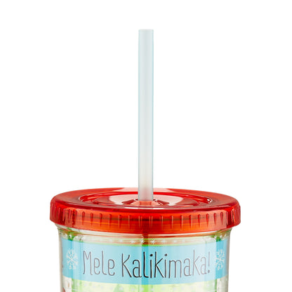 Lilo and Stitch Holiday Sweater Pattern Plastic Tall Cold Cup, 20 oz, 1 pack