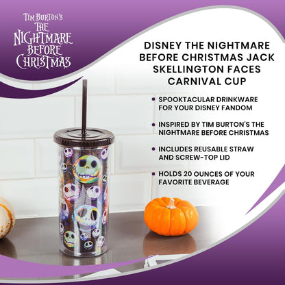 Disney The Nightmare Before Christmas Jack Skellington Faces Carnival Cup