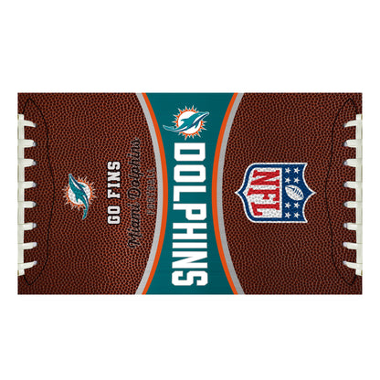 Miami Dolphins 32 ounce vacuum insulated stainless steel tumbler with Gameball graphic
