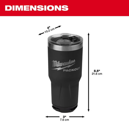 Milwaukee Tumbler 30 oz Black Stainless Steel Tumbler