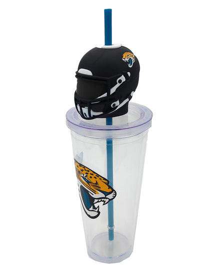 NFL Jacksonville Jaguars Acrylic Tumbler with Team Color Straw and Team Mascot Lid Enclosure